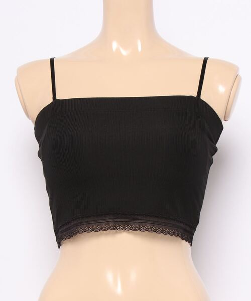 PEACH JOHN（ピーチジョン）の「吸水速乾素材のカップ付きキャミ。パッド付きでワキ汗対策も　クーリッシュリブ２ＷＡＹパデットショートキャミ（キャミソール・レディース・ブラック/ベージュ・LARGE/SMALL/MEDIUM）」の9枚目の写真