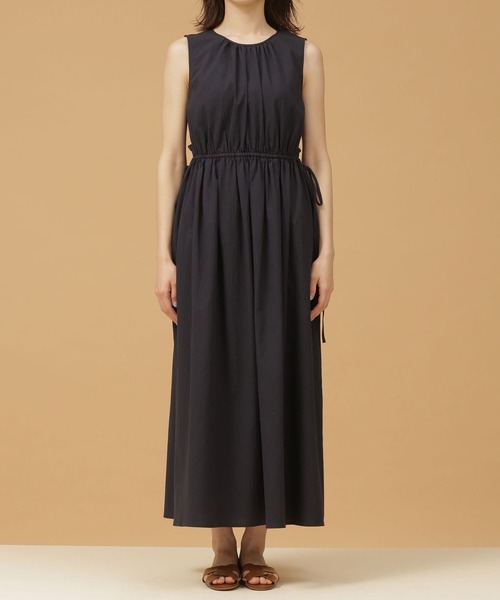 ドロストリボンサッカーワンピースノースリーブ