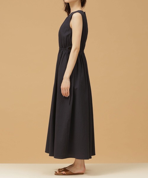 ドロストリボンサッカーワンピースノースリーブ