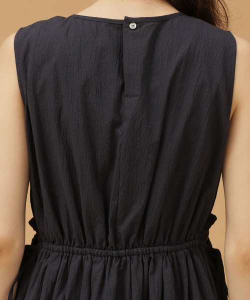 ドロストリボンサッカーワンピースノースリーブ