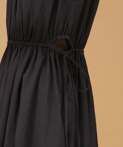 ドロストリボンサッカーワンピースノースリーブ