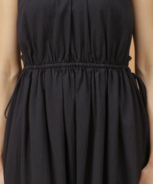 ドロストリボンサッカーワンピースノースリーブ