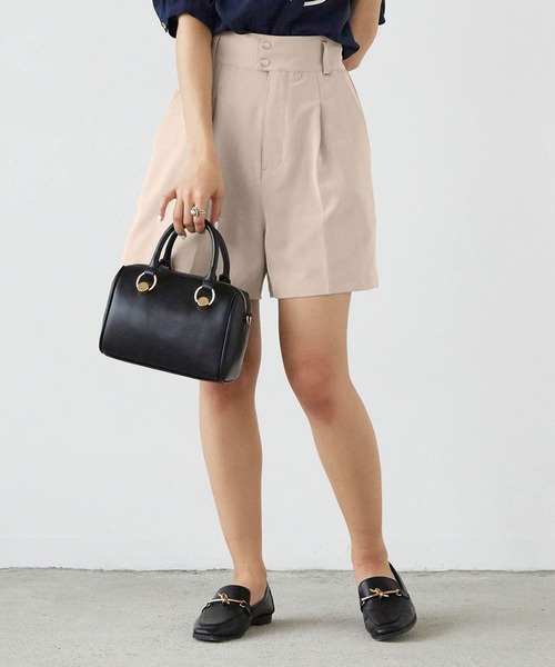 179/WG(イチナナキュウダブルジー)の「ハイウエストショートパンツ(その他パンツ・レディース・ベージュ/チェック/チャコールグレー/グリーン・MEDIUM)」の3枚目の写真