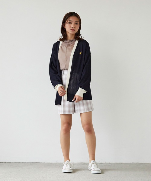 179/WG(イチナナキュウダブルジー)の「ハイウエストショートパンツ(その他パンツ・レディース・ベージュ/チェック/チャコールグレー/グリーン・MEDIUM)」の6枚目の写真