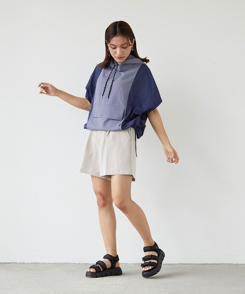 179/WG(イチナナキュウダブルジー)の「ハイウエストショートパンツ(その他パンツ・レディース・ベージュ/チェック/チャコールグレー/グリーン・MEDIUM)」の9枚目の写真