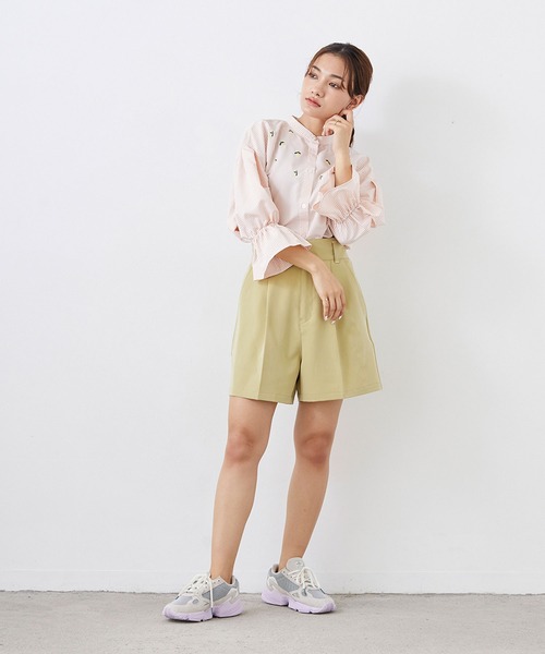 179/WG(イチナナキュウダブルジー)の「ハイウエストショートパンツ(その他パンツ・レディース・ベージュ/チェック/チャコールグレー/グリーン・MEDIUM)」の13枚目の写真