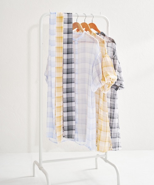 acro（アクロ）の「パフスリーブシアーチュニックワンピース/AC1411（ワンピース・レディース・ライトブルー/ブラック/ベージュ・ﾌﾘ-）」の8枚目の写真