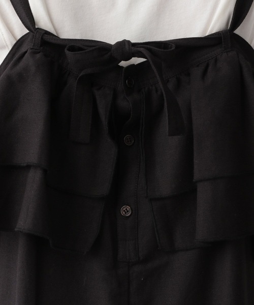 LOWRYS FARM（ローリーズファーム）の「フリルサロペット　280473（サロペット/オーバーオール・レディース・ブラック/ブラウン/アイボリー・FREE）」の13枚目の写真