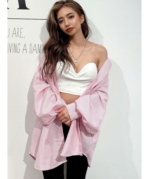 GYDA(ジェイダ)の「リブベアビスチェ(キャミソール・レディース・ブラック/オフホワイト・FREE)」の3枚目の写真