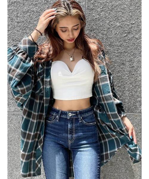 GYDA(ジェイダ)の「リブベアビスチェ(キャミソール・レディース・ブラック/オフホワイト・FREE)」の16枚目の写真