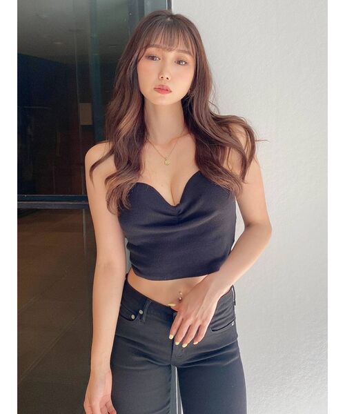 GYDA(ジェイダ)の「リブベアビスチェ(キャミソール・レディース・ブラック/オフホワイト・FREE)」の22枚目の写真