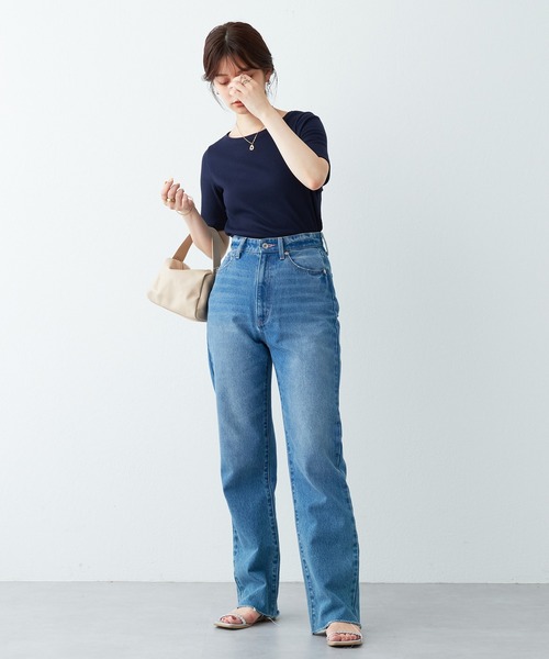 natural couture(ナチュラルクチュール)の「WEB限定/ねじりオープンバックテレコT(Tシャツ/カットソー・レディース・その他2/ネイビー/その他1/オフホワイト・FREE)」の17枚目の写真