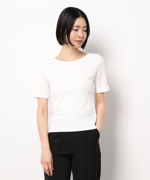 natural couture(ナチュラルクチュール)の「WEB限定/ねじりオープンバックテレコT(Tシャツ/カットソー・レディース・その他2/ネイビー/その他1/オフホワイト・FREE)」の13枚目の写真