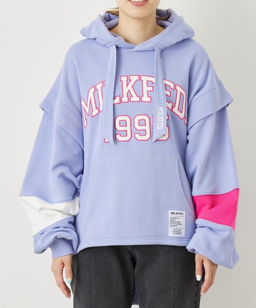 未使用✨MILKFED.＊LAYERED SLEEVE SWEAT HOODIE LAYERED SLEEVE SWEAT HOODIE (MILKFED.)