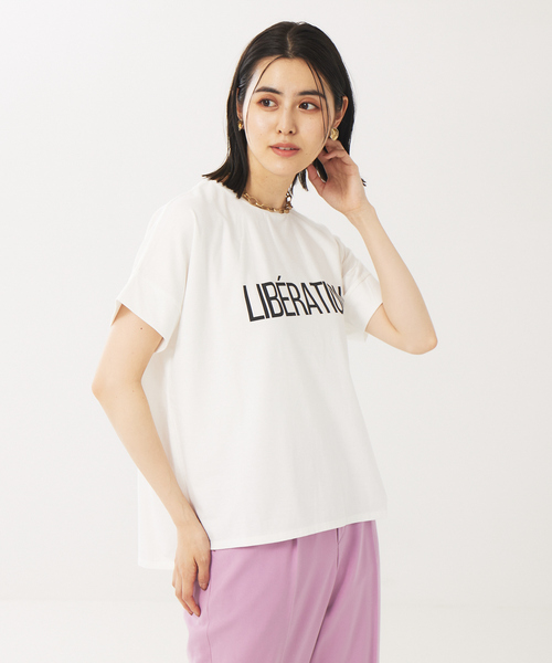 abahouse mavie（アバハウスマヴィ）の「ワイドロゴTシャツ2（Tシャツ/カットソー・レディース・チャコールグレー/ダークネイビー/ホワイト系その他/ホワイト系その他3/グリーン/ブラック・フリー）」の7枚目の写真