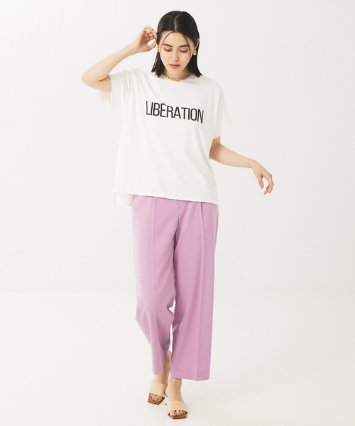 abahouse mavie（アバハウスマヴィ）の「ワイドロゴTシャツ2（Tシャツ/カットソー・レディース・チャコールグレー/ダークネイビー/ホワイト系その他/ホワイト系その他3/グリーン/ブラック・フリー）」の18枚目の写真