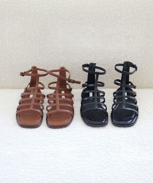UNE MANSION（ユヌマンション）の「ストラップグラディエーターサンダル（サンダル・レディース・ブラック/ブラウン・23cm/24cm/25cm）」の13枚目の写真