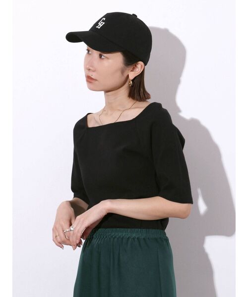 Ungrid（アングリッド）の「キャンバスキャップ（キャップ・レディース・アイボリー/ブラック/グリーン・FREE）」の6枚目の写真