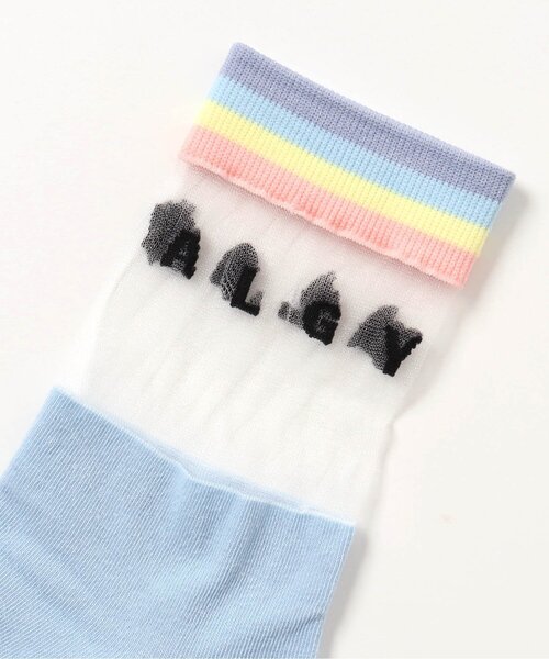 algy（アルジー）の「レインボーリブシースルークルーソックス（ソックス/靴下・キッズ・ブラック/オフホワイト/サックスブルー・24/21）」の6枚目の写真