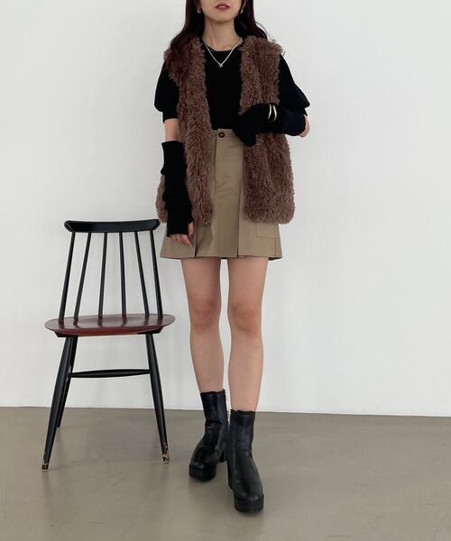 MAJESTIC LEGON(マジェスティックレゴン)の「アームウォーマーセットパフスリーブニット(ニット/セーター・レディース・アイボリー/ブラウン/パープル/ブラック・MEDIUM)」の9枚目の写真