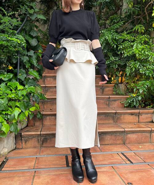 MAJESTIC LEGON(マジェスティックレゴン)の「アームウォーマーセットパフスリーブニット(ニット/セーター・レディース・アイボリー/ブラウン/パープル/ブラック・MEDIUM)」の17枚目の写真