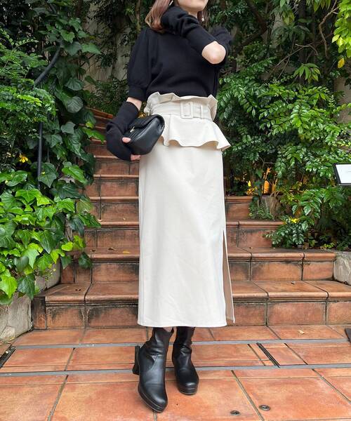 MAJESTIC LEGON(マジェスティックレゴン)の「アームウォーマーセットパフスリーブニット(ニット/セーター・レディース・アイボリー/ブラウン/パープル/ブラック・MEDIUM)」の5枚目の写真