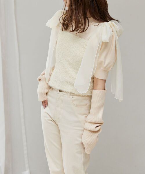 MAJESTIC LEGON(マジェスティックレゴン)の「アームウォーマーセットパフスリーブニット(ニット/セーター・レディース・アイボリー/ブラウン/パープル/ブラック・MEDIUM)」の19枚目の写真