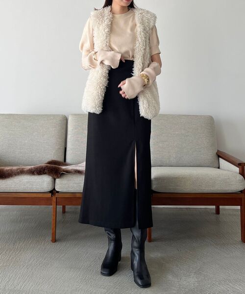 MAJESTIC LEGON(マジェスティックレゴン)の「アームウォーマーセットパフスリーブニット(ニット/セーター・レディース・アイボリー/ブラウン/パープル/ブラック・MEDIUM)」の20枚目の写真