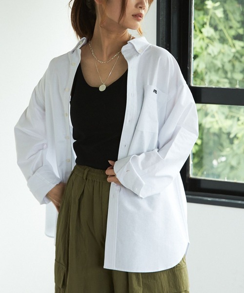 PBLIM（ページボーイリム）の「PAGEBOYLIM/シシュウオックスシャツ（シャツ/ブラウス・レディース・オフホワイト/ブルー・LARGE/MEDIUM）」の3枚目の写真