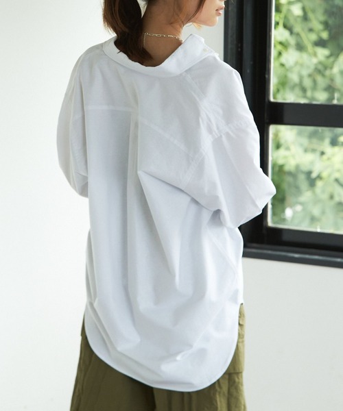 PBLIM（ページボーイリム）の「PAGEBOYLIM/シシュウオックスシャツ（シャツ/ブラウス・レディース・オフホワイト/ブルー・LARGE/MEDIUM）」の4枚目の写真