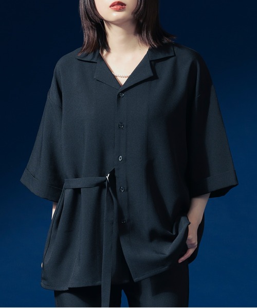 Ellno Loset(エルノロゼット)の「タイロッケンロールアップシャツ/セットアップ対応(シャツ/ブラウス・メンズ・ブラック/オフホワイト/ブルーグリーン・MEDIUM/LARGE)」の7枚目の写真