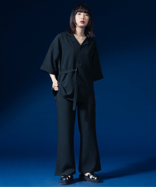 Ellno Loset(エルノロゼット)の「タイロッケンロールアップシャツ/セットアップ対応(シャツ/ブラウス・メンズ・ブラック/オフホワイト/ブルーグリーン・MEDIUM/LARGE)」の9枚目の写真