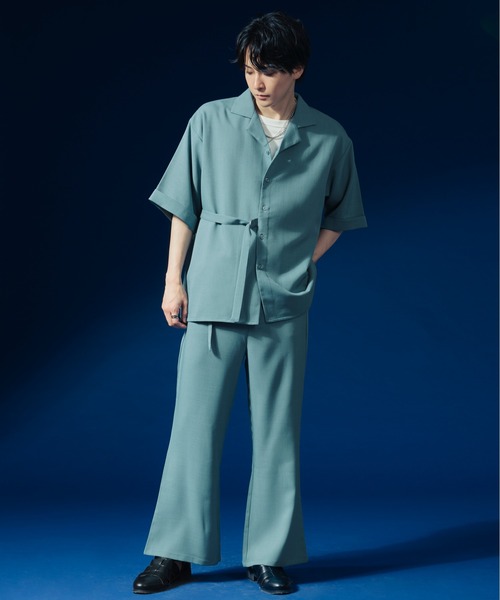 Ellno Loset(エルノロゼット)の「タイロッケンロールアップシャツ/セットアップ対応(シャツ/ブラウス・メンズ・ブラック/オフホワイト/ブルーグリーン・MEDIUM/LARGE)」の16枚目の写真
