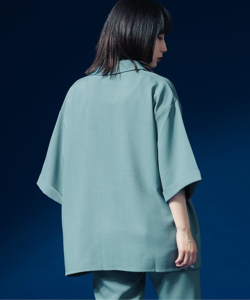 Ellno Loset(エルノロゼット)の「タイロッケンロールアップシャツ/セットアップ対応(シャツ/ブラウス・メンズ・ブラック/オフホワイト/ブルーグリーン・MEDIUM/LARGE)」の19枚目の写真