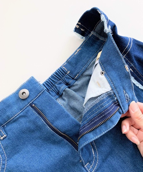 Q（キュー）の「切替デニムスカート（デニムスカート・レディース・インディゴブルー・MEDIUM）」の5枚目の写真