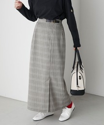 ベルトデザインチェックスカート