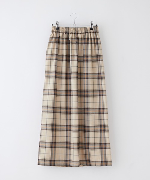 BONLECILL（ボンルシール）の「ベルトデザインチェックスカート（スカート・レディース・ブルー/ベージュ/グリーン/ネイビー/ブラウン/グレー・FREE）」の21枚目の写真
