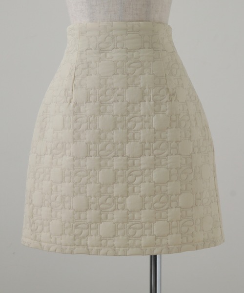 Cheek(チーク)の「オリジナルキルティングミニスカート(スカート・レディース・ブラウン/アイボリー/ピンクベージュ・SMALL/MEDIUM)」の10枚目の写真