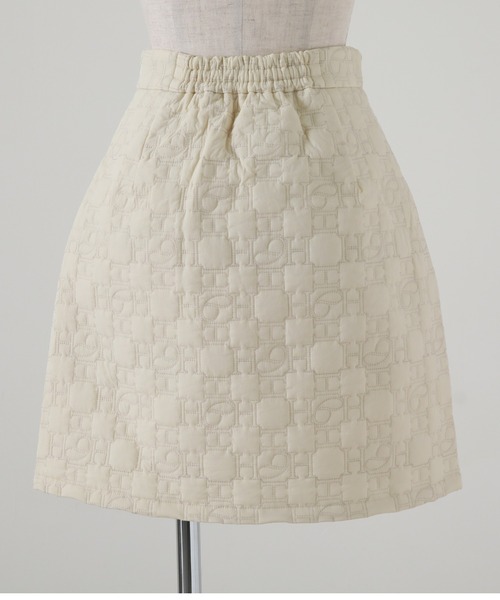 Cheek(チーク)の「オリジナルキルティングミニスカート(スカート・レディース・ブラウン/アイボリー/ピンクベージュ・SMALL/MEDIUM)」の12枚目の写真