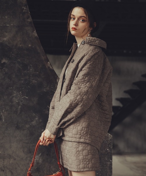 Cheek(チーク)の「オリジナルキルティングミニスカート(スカート・レディース・ブラウン/アイボリー/ピンクベージュ・SMALL/MEDIUM)」の7枚目の写真