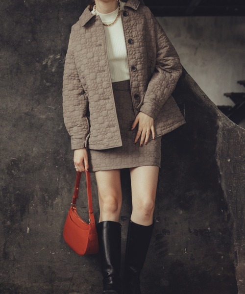 Cheek(チーク)の「オリジナルキルティングミニスカート(スカート・レディース・ブラウン/アイボリー/ピンクベージュ・SMALL/MEDIUM)」の8枚目の写真