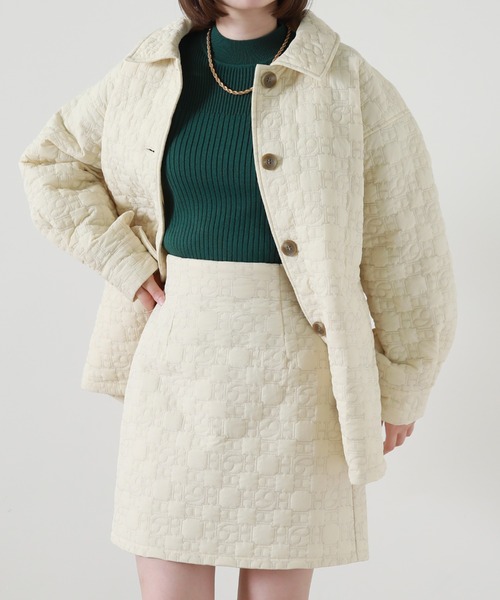 Cheek(チーク)の「オリジナルキルティングミニスカート(スカート・レディース・ブラウン/アイボリー/ピンクベージュ・SMALL/MEDIUM)」の21枚目の写真