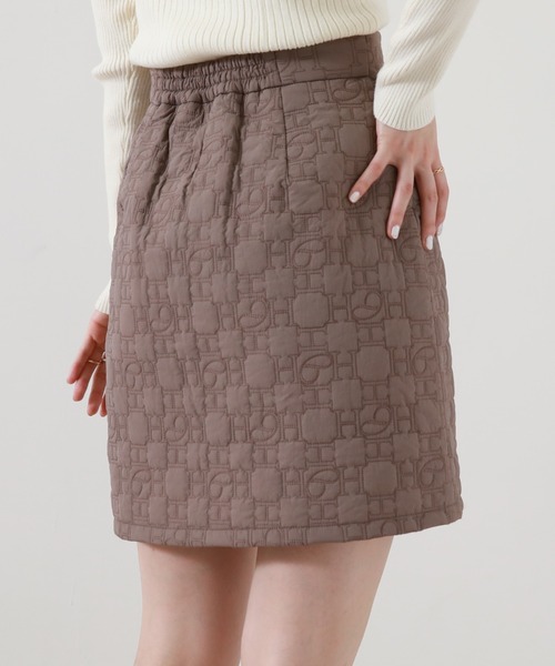 Cheek(チーク)の「オリジナルキルティングミニスカート(スカート・レディース・ブラウン/アイボリー/ピンクベージュ・SMALL/MEDIUM)」の14枚目の写真