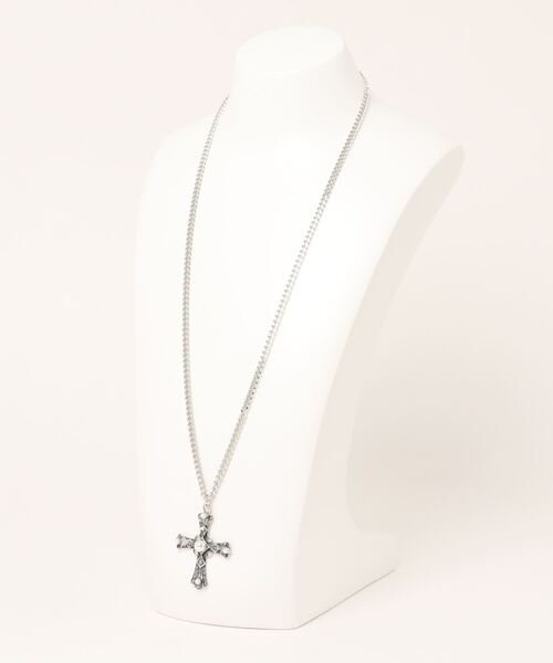 EGOIST（エゴイスト）の「ストーン付クロスネックレス（ネックレス・レディース・シルバー・FREE）」の6枚目の写真