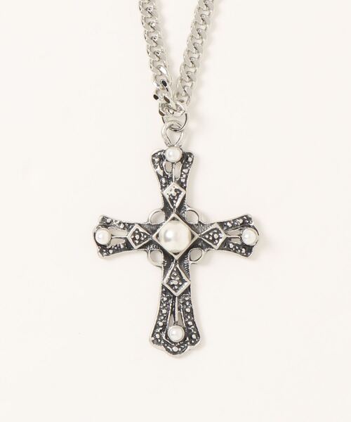EGOIST（エゴイスト）の「ストーン付クロスネックレス（ネックレス・レディース・シルバー・FREE）」の9枚目の写真