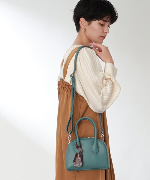 THE SHOP TK （ザ ショップ ティーケー ）の「◆【CLUEL 9月号掲載】ミニボストンバッグ/ワンハンドルバッグ（ハンドバッグ・レディース・イエロー/ブラック/ライトブルー・00）」の4枚目の写真