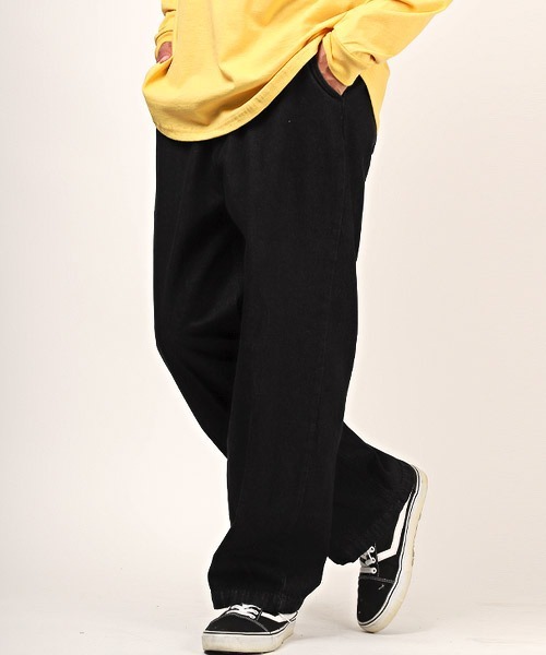 LUXSTYLE（ラグスタイル）の「デニムワイドチノパンツ（デニムパンツ・メンズ・ブルー/ブラック/ネイビー・L/M）」の2枚目の写真