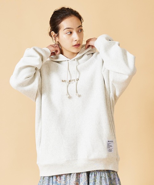 MILKFED.(ミルクフェド)の「MILKFED.ⅹCHAMPION SWEAT HOODIE(パーカー・レディース・ネイビー/ブラック/アッシュ/グリーン/オフホワイト・M/S)」の19枚目の写真