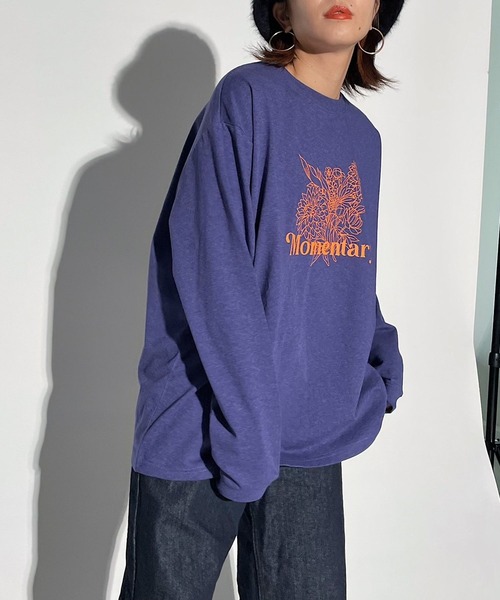 PAGEBOY（ページボーイ）の「モードフラワーロンT（Tシャツ/カットソー・レディース・ブルー系その他/ブラック/オフホワイト・FREE）」の3枚目の写真
