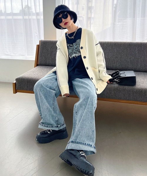 PAGEBOY（ページボーイ）の「モードフラワーロンT（Tシャツ